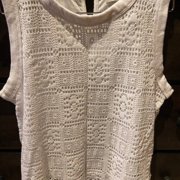 Ann Taylor Loft White Boho White Lace Tank - Petite L - Picture 2 of 5